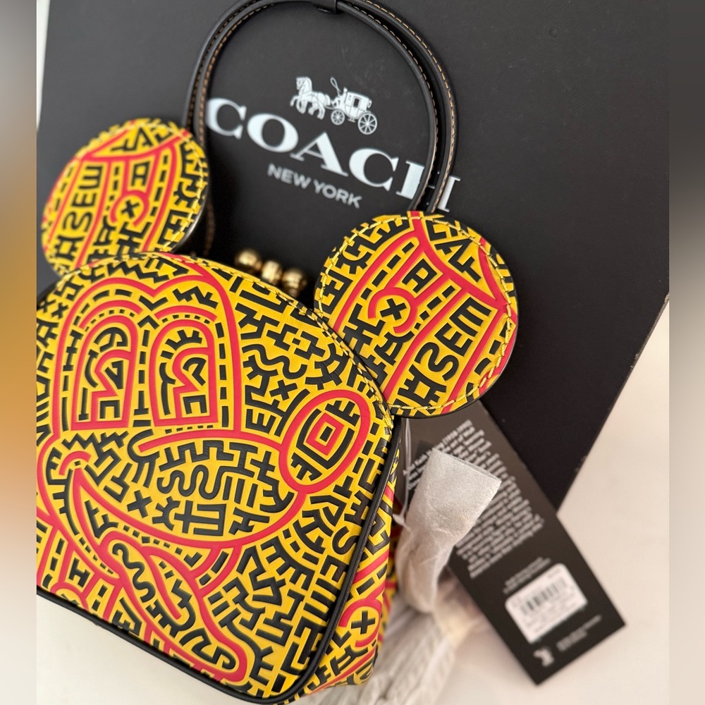 Coach Disney Mickey Mouse x Keith Haring Kisslock Limited Edition Bag ~ NWT - Picture 3 of 16